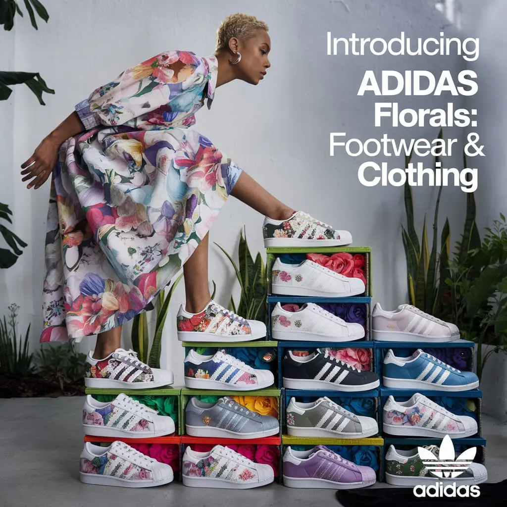 Spec ad for Adidas floral shoes by the Best Freelance Digital Marketing Expert in Calicut